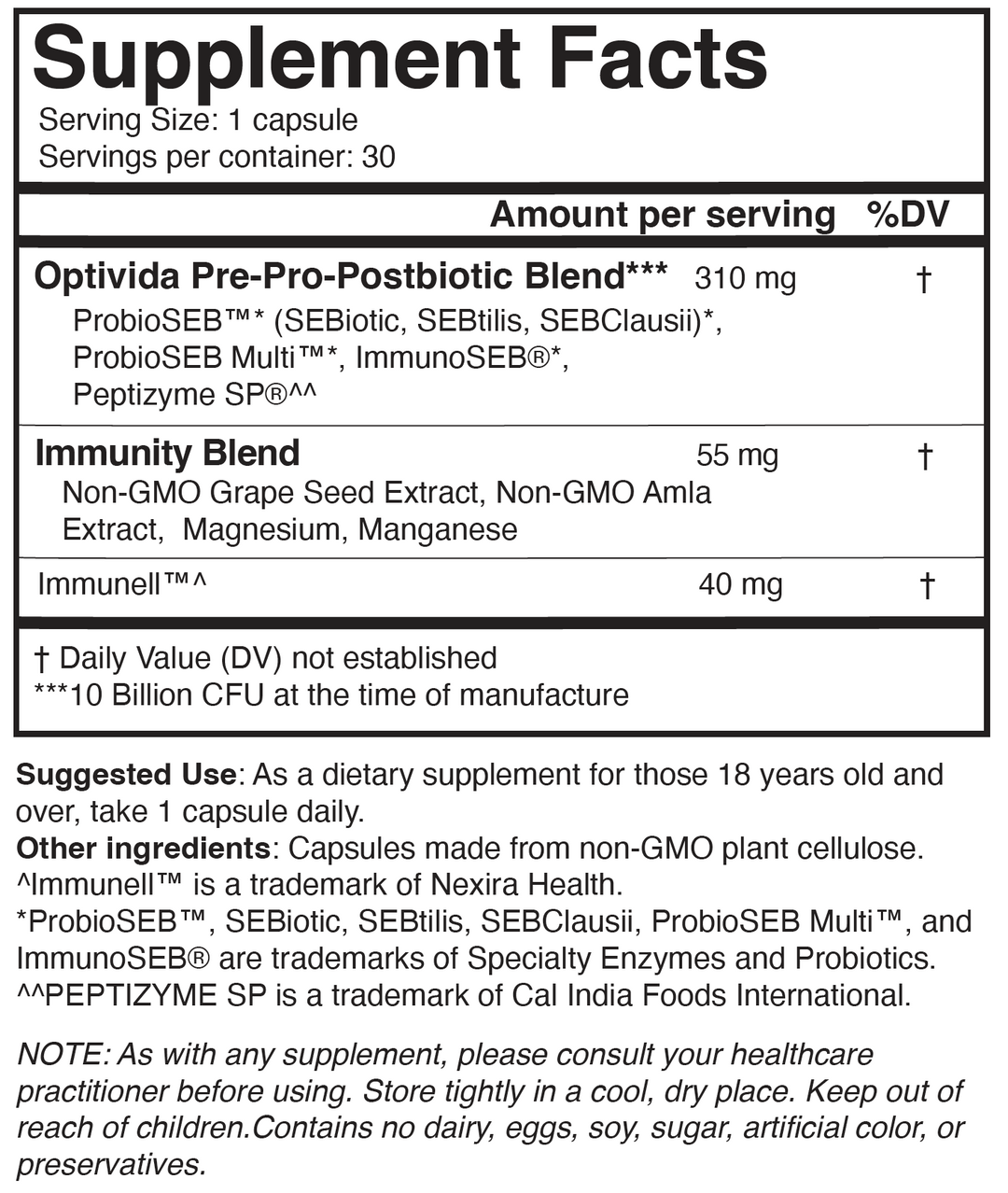 Immunity Probiotic +