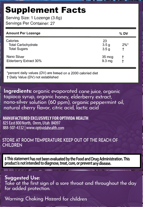 Silver Lozenges - Elderberry/Mint - 21 Pieces