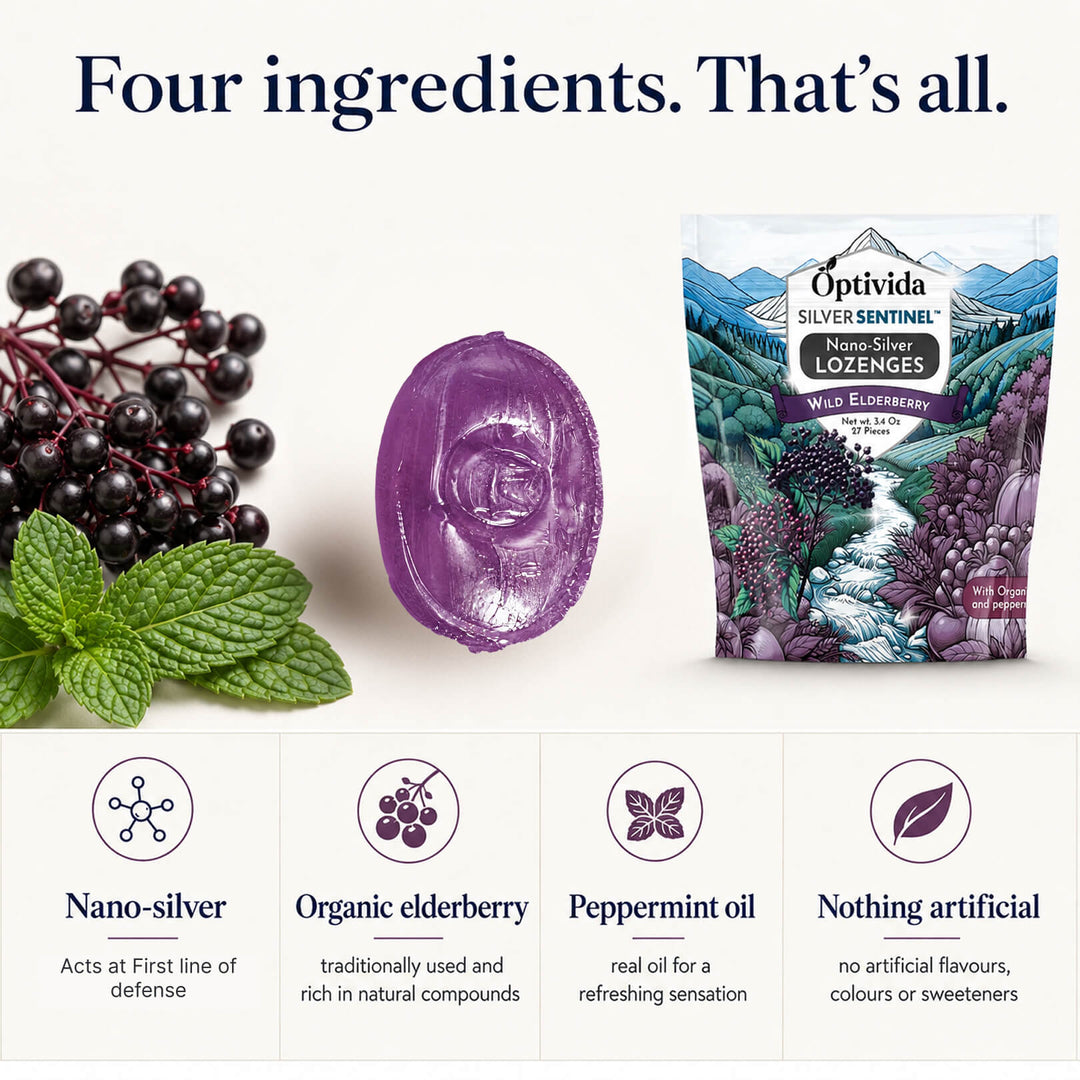 Silver Lozenges - Elderberry/Mint - 27 Pieces